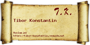 Tibor Konstantin névjegykártya
